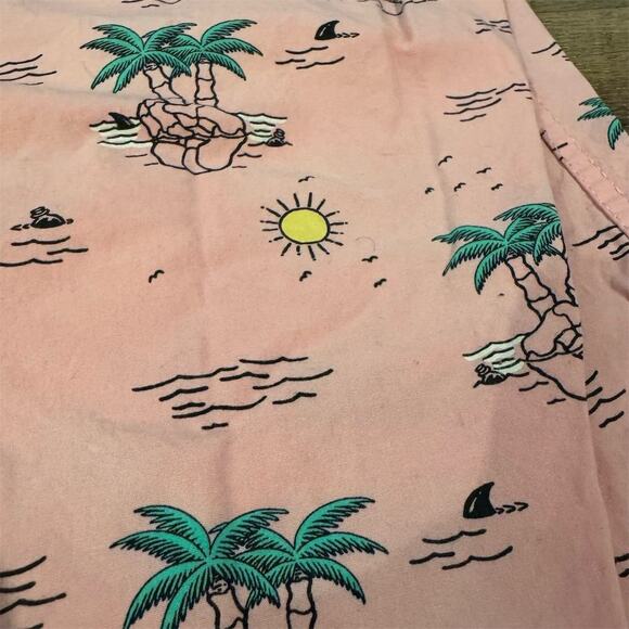 Eighty Eight Pink Hawaiian Graphic Print Short Sleeve Camp Shirt M Cruise Resort - Picture 3 of 7